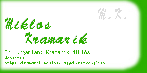 miklos kramarik business card